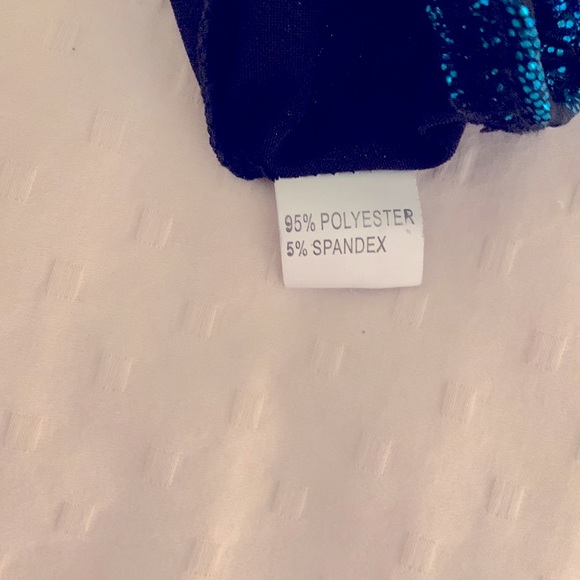 Aqua Metallic Blue and Black Mermaid Booty Shorts - Picture 4 of 4